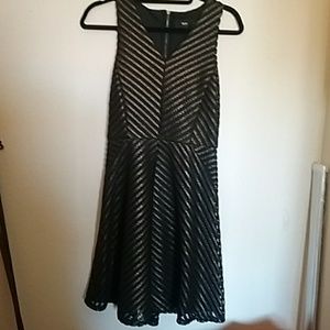 Gold and black a line party dress